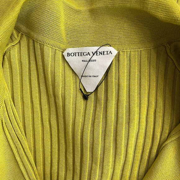 BOTTEGA VENETA GREEN SILK RIB SHIRT DRESS - Picture 2 of 5